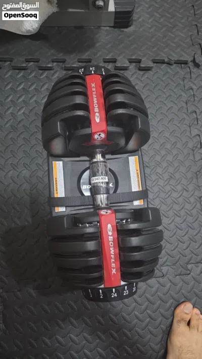 دمبل بأوزان متعدده، 2 كيلو الى 24 كيلو، شبه جديد. BOWFLEX DUMBBELL, SINGLE, ADJUSTABLE 2kg - 24kg 4