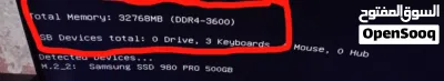 رامات rgb Ram Corsair 32g شبه جديد وكاله استخدام لايذكر مكفول سرعه عاليه 3600mhz 4