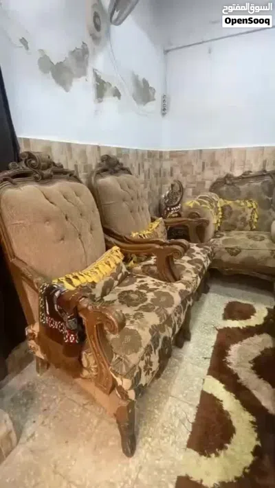 طقم كنب خشب محفور 4