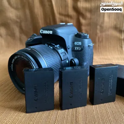 كاميرا كانون Canon EOS 77D دقة 24MP بحالة ممتازة مع عدستين و3 بطاريات وحقيبة للبيع 2