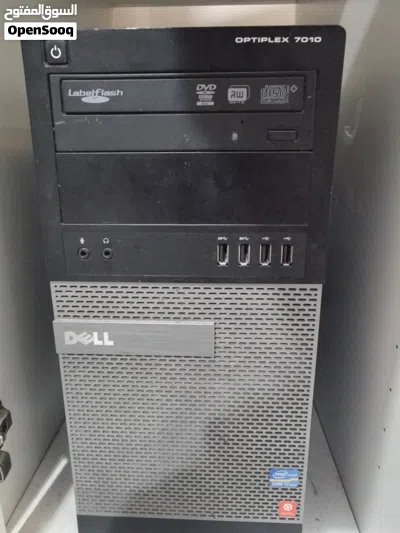 السماعات مع الكمبيوتر بحالة جيدة جدا computer and screen and speakers dell for selling 2
