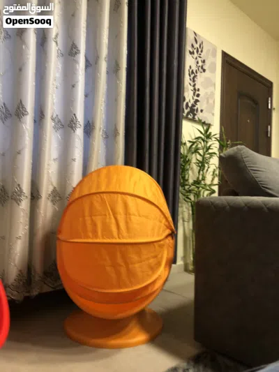 كرسي أيكيا شكل بيضة مع مظلة (Egg Chair) دوّار عدد 2 (لون أحمر وبرتقالي) شراء من بريطانيا للبيع 3