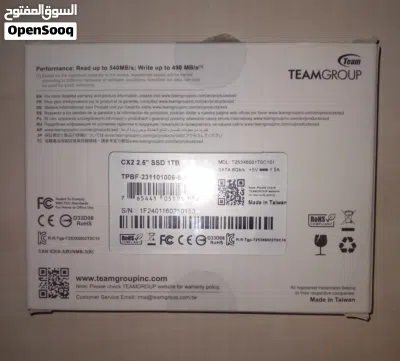 جديد TeamGroup CX2 1TB SSD السعر 800 و نقبل الدفع بي الحوالة مع فرق السعر يمشي مع الكمبيوتر و الاب ت 2