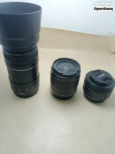 تلات عدسات كانون مستعمل إن بحاله ممتازه جدا 18-55 50mm stm 75-300 للبيع بسعر مرتب 2