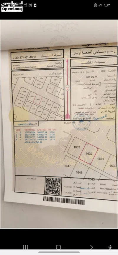 ارض سكنية في السويق منطقة الباردة 2