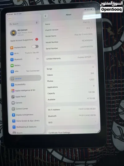 iPad air ..11inch m3 128 gb 2
