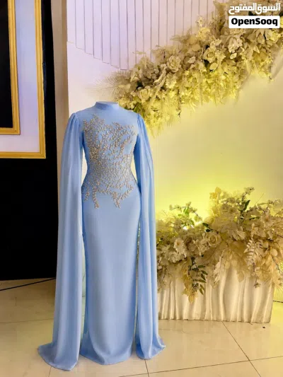 فستان سهره ازرق سماوي 2