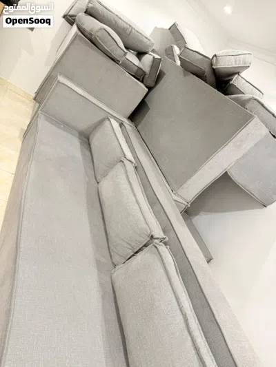 كنب رمادي grey couch 3