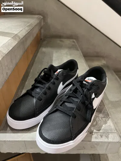 حذاء نايك أصلي جلد أسود جديد توصيل مجاني Original Nike Black Leather Shoes Box Sealed Free delivery 4