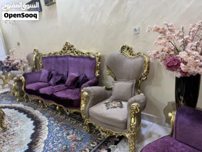طخم قنفات رئاسي باللون البيجي والبنفسجي 3