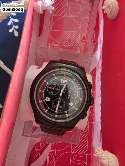 ساعة Swatch سويسري اصلي اكبر حجم معها علبتها وكيسها 2