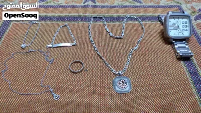 فضه وزن 320 غرام مع ساعه نوع ديزل اصليه شغاله ميه بالميه بصلاه عل النبي مشاء الله تبارك الرحمن 4