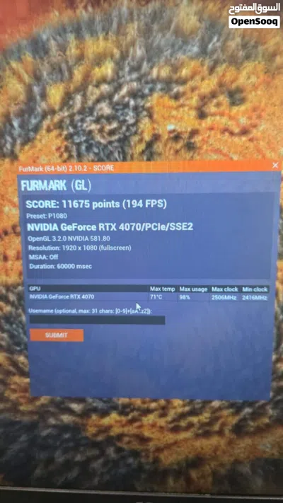 كرت شاشة ASUS RTX 4070 12GB OC مستعمل للبيع 2
