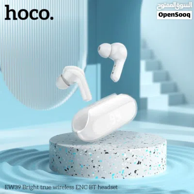 سماعة أذن من HOCO Crystal E3 لاسلكية حقيقية لإلغاء الضوضاء تعمل بتقنية البلوتوث إصدار 5.3 مع شاشة LE 4