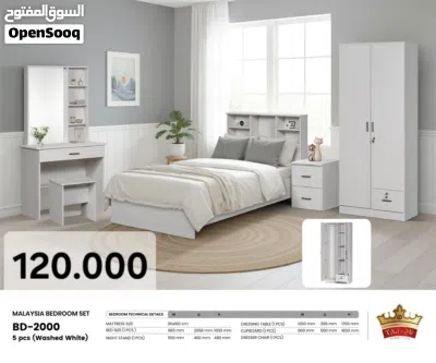 single bed size 90x190 bedroom set... طقم غرفة نوم بسرير مفرد مقاس 90 × 190 سم made china&malaysia 3