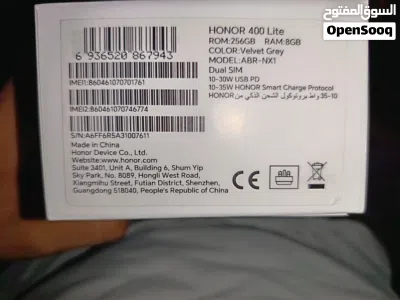 هونر 400 لايت، شريحتين، ذاكرة رام سعة 256 جيجابايت، 8G ram الجيل الخامس، لون رمادي مخملي 4
