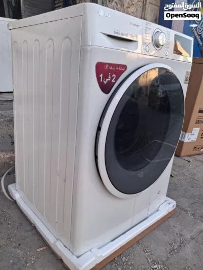 غساله مع حماصه LG نضيفه جدا فل انفيرتر موفره للطاقه والماء 8 كيلو غسيل 5 كيلو تحميص 3