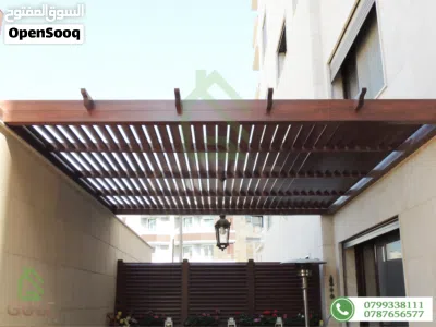 مظلات ابواب درابزين سيكوريت ماتورات حدائق تصميم بيرجولا غرف مغلقة المنيوم خشابي pergola خشب حديد 4