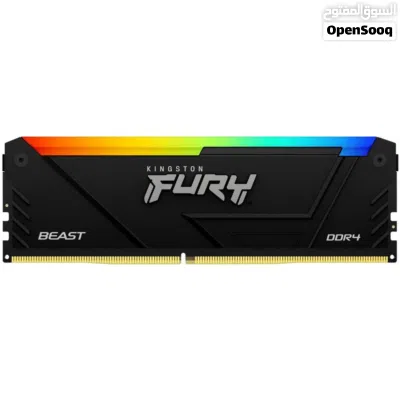 رامات جيمنج ديسكتوب KINGSTON FURY BEAST 16GB DDR4 3200MHz RGB GAMING RAM 2