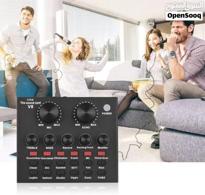 V8 Sound Card, Recording Sound Card for Microphone, Computer, Mobile Phone, IPad, PS4 Voice Changer 3