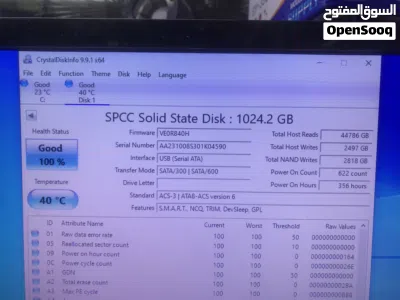 SSD SP 1TB مستعمل استعمال خفيف Health 100% 4