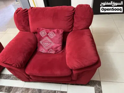 Comfortable and stylish red sofa set in very good condition. 3