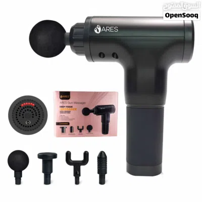 جهاز المساج المحمول والقابل للشحن ARES Gun Massager الأكثر مبيعاَ شامل بأربع روؤس شامل التوصيل 2