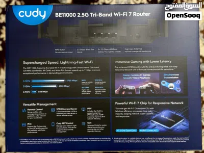 راوتر Cudy BE11000 Wifi 7 2.5G - نظافة 100٪ مع كامل الملحقات 2