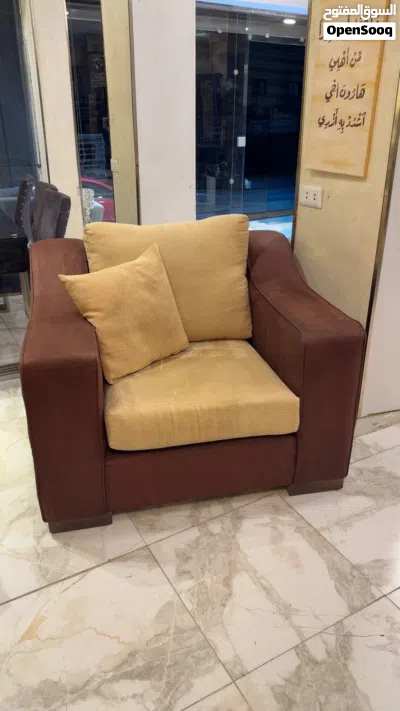 طقم كنب فخم وراقي جدا 7مقاعد خشب سويد اسفنج دانلوب قماش شاموا مقاعد متحركة تصميم مميز 3