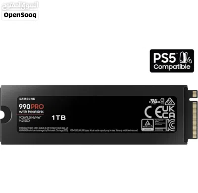 قرص صلب داخلي سامسونج 990 برو بسعة 1 تيرابايت مع مشتت حراري PCIe 4.0 M.2 2