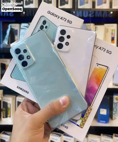 مستعمل اخو الجديد Samsung A73 5G رام 16 جيجا 256 أغراضة والكرتونه الأصلية متوفر توصيل 4
