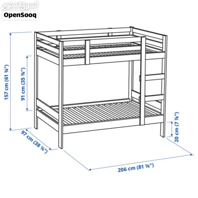 لبيع سرير طابقين من ايكيا IKEA Bunk Bed with 2 Mattresses 3