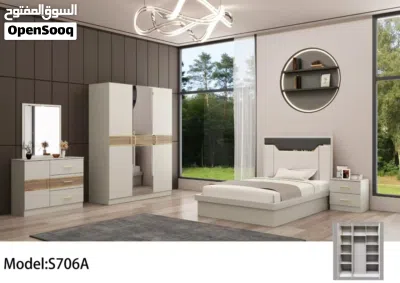 غرفة نوم بمقاس سرير 120×200 سم مزودة بمرتبة طبية بسمك 12 سم bed 120x200 bedroom set with matres 2