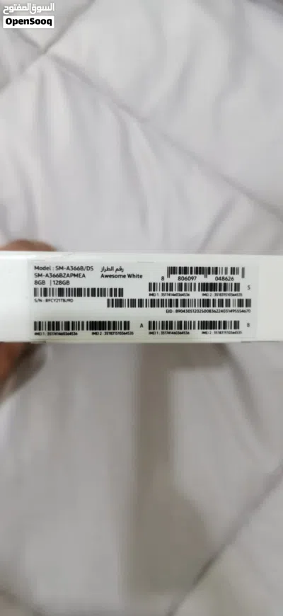 هاتف جالاكسي 5G A36 الجديد من سامسونج مع سعة 128 جيجابايت وذاكرة 8 جيجابايت بلون أبيض جديد 4