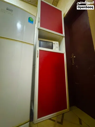 Kitchen Cabinet with Red Doors — Slim Storage Unit 4
