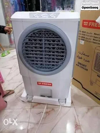 مبرد هواء فريش سمارت 60 لتر مميزات مبرد هواء فريش الصحراوي يجعل الهواء بارداً منعشاً. سهوله تركيب 4