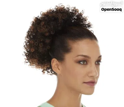 Liberty Drawstring Ponytail Color 1B Off Black Short Tight Spiral Curls 3