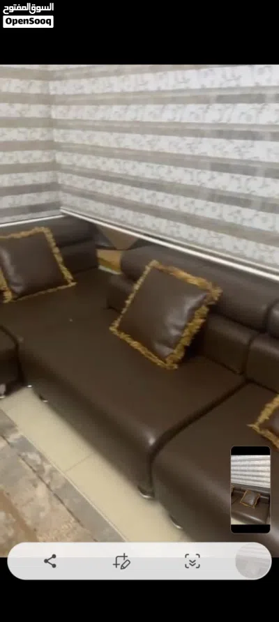 طقم كنب جلد مرتب 2