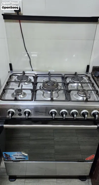 طباخ مع فرن غاز 5 عيون 80cm ماركة supergeneral في حالة ممتازة cooker and oven 2