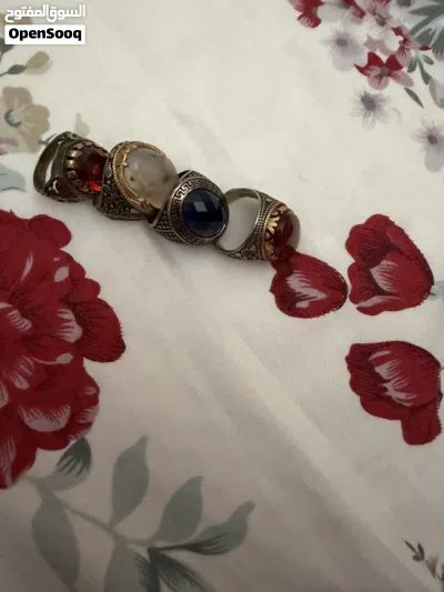 لقققطة لقطططة والسعر نهائياااا نهاااائي اربع خواتم رجالي عقيق تركي فضة اصلي مختوم مقاس موضح بصور 2
