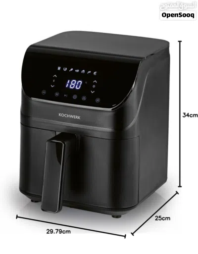Rachs KOCHWERK 4L Digital Hot Air Fryer with Touch Screen for Low Fat Cooking, Grilling or Cooking W 4