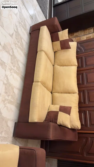 طقم كنب فخم وراقي جدا 7مقاعد خشب سويد اسفنج دانلوب قماش شاموا مقاعد متحركة تصميم مميز 4