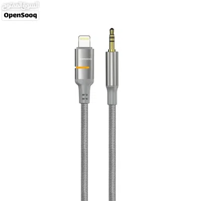 كابل بورودو AUX إلى Lightning LED للإضاءة - رمادي 2