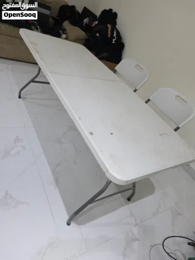 WHITE TABLE WITH 4 CHAIRS SET 4