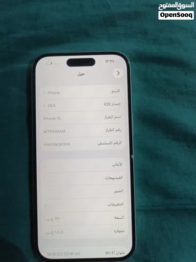 آيفون 15، سعة 128 جيجابايت، حالة البطارية 90٪، لم يتم استبدال أي شيء، الجهاز يعمل مثالي انظر الصور 2