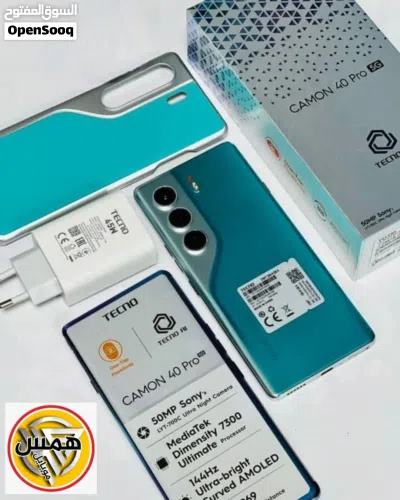 تكنو كامون 40 برو 5G مستعمل بحال الجديد بالكرتونة 256 جيجا 24 رام متوفر توصيل 2