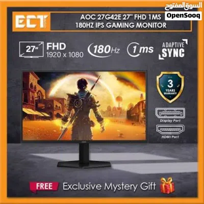 شاشة العاب AOC 27 بوصة - 180Hz - زمن استجابة 0.5ms Fast IPS (جديدة) Brand New AOC 27" Gaming Monitor 4