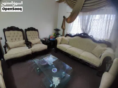 طقم كنب زان +طاولة زجاجية+طاولة تلفاز زجاج وخشب + مرجيحة 2