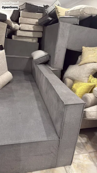 كنب رمادي grey couch 2