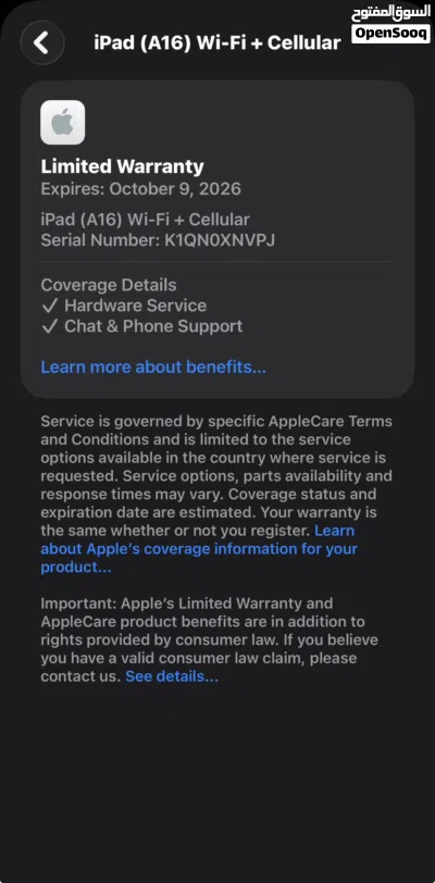 I PAD 11 A16 512 cellular WITH APPLE WARRANTY 3